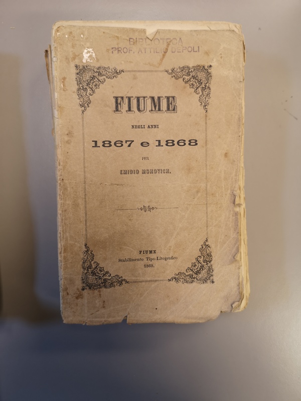 Copertina  Fiume negli anni 1867 e 1868