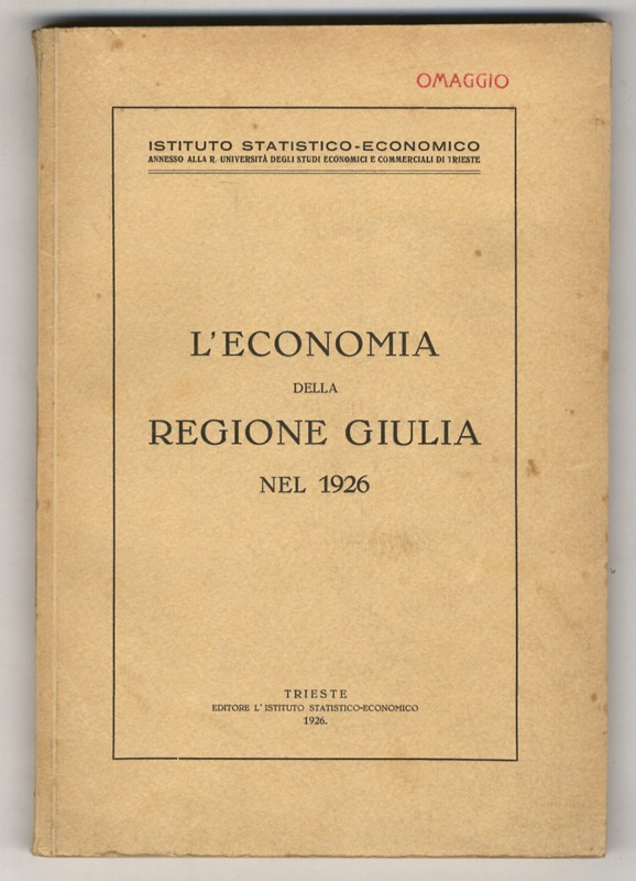 Copertina  L'economia della regione Giulia nel 1926